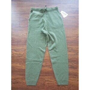Filoro 100% Cashmere Army Green Knit Jogger Pants Size S New Lounge Luxury